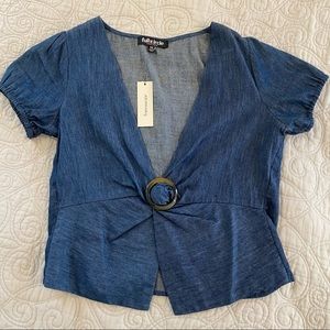Francesca’s denim blouse NWT